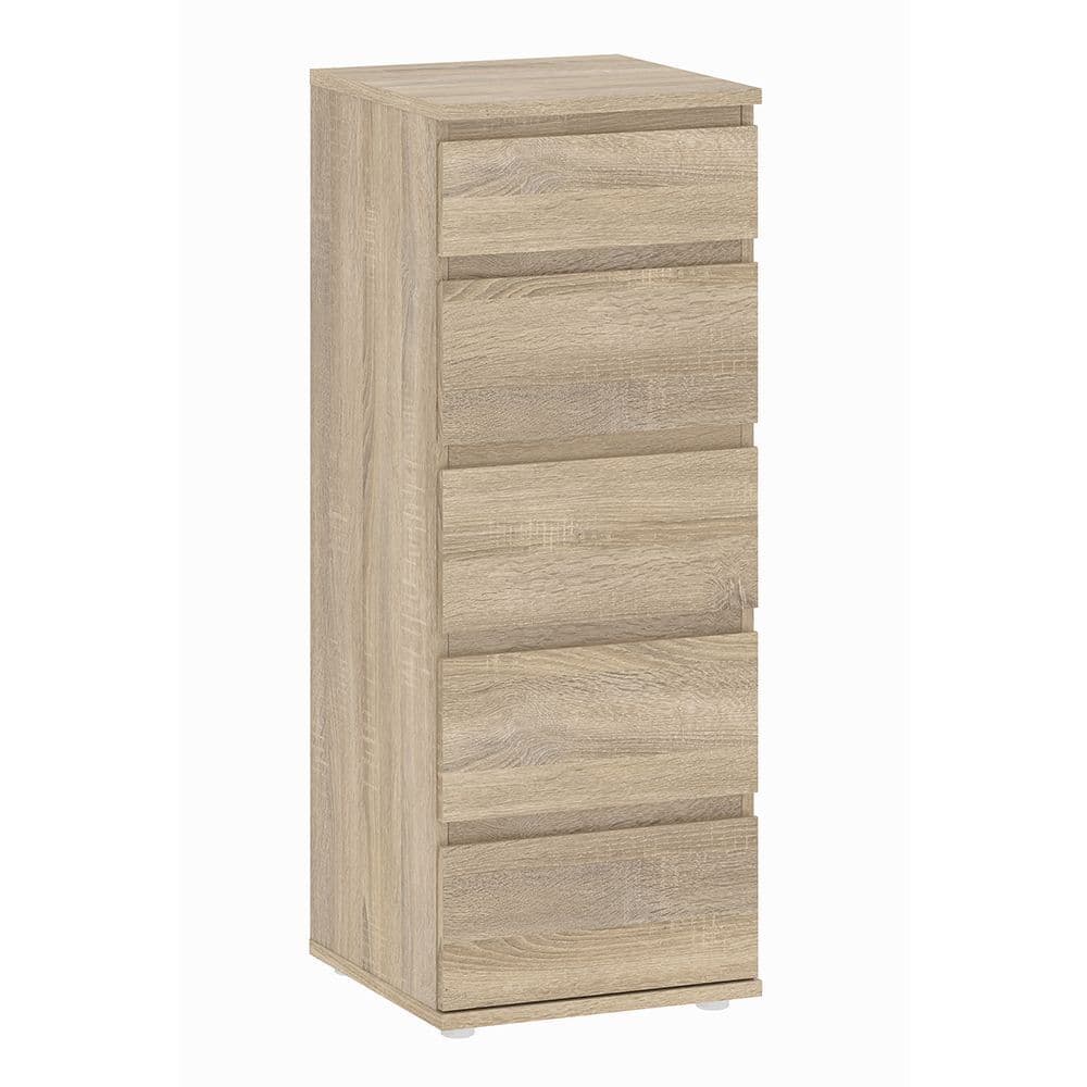 Orson Narrow Chest of 5 Drawers in Oak